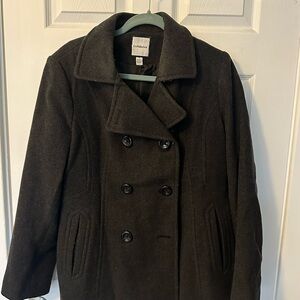 Croft & Barrow Black Peacoat Classic Wool Blend